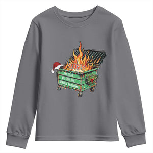 Funny Lil Dumpster Fire 2025 Youth Sweatshirt The Year We Couldnt Afford Anything TS11 Charcoal Print Your Wear