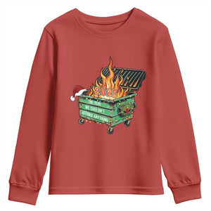 Funny Lil Dumpster Fire 2025 Youth Sweatshirt The Year We Couldnt Afford Anything TS11 Red Print Your Wear