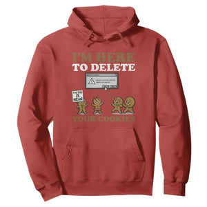 Funny Christmas I Am Here To Delete Your Cookie Hoodie Xmas Gingerbread Lover TS11 Red Print Your Wear