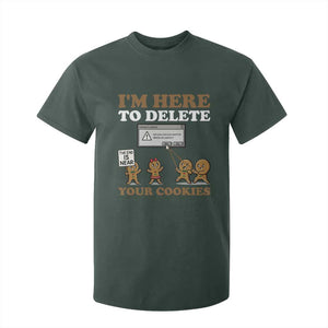 Funny Christmas I Am Here To Delete Your Cookie T Shirt For Kid Xmas Gingerbread Lover TS11 Dark Forest Green Print Your Wear