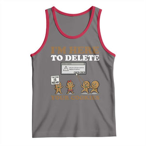 Funny Christmas I Am Here To Delete Your Cookie Tank Top Xmas Gingerbread Lover TS11 Deep Heather Red Print Your Wear