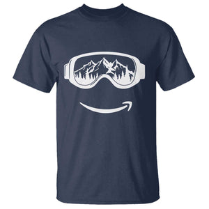 Funny Skiing Snowboard T Shirt Snow Goggles Snow Mountain Winter Sport TS11 Navy Print Your Wear