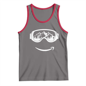 Funny Skiing Snowboard Tank Top Snow Goggles Snow Mountain Winter Sport TS11 Deep Heather Red Print Your Wear