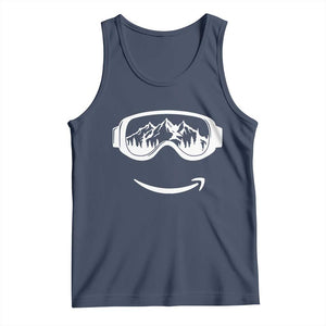 Funny Skiing Snowboard Tank Top Snow Goggles Snow Mountain Winter Sport TS11 Navy Print Your Wear