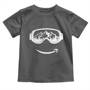 Funny Skiing Snowboard Toddler T Shirt Snow Goggles Snow Mountain Winter Sport TS11 Dark Heather Print Your Wear