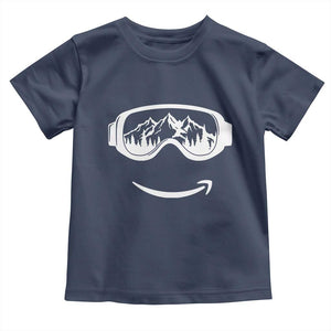 Funny Skiing Snowboard Toddler T Shirt Snow Goggles Snow Mountain Winter Sport TS11 Navy Print Your Wear