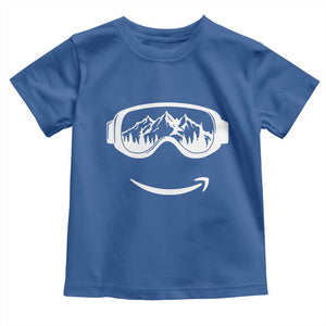 Funny Skiing Snowboard Toddler T Shirt Snow Goggles Snow Mountain Winter Sport TS11 Royal Blue Print Your Wear