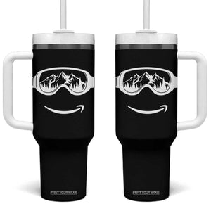 Funny Skiing Snowboard Tumbler With Handle Snow Goggles Snow Mountain Winter Sport TS11 One Size: 40 oz Black Print Your Wear