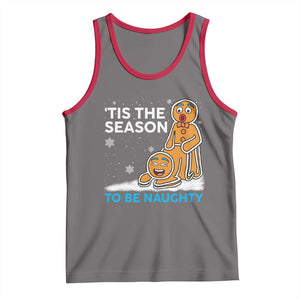 Funny Tis The Season To Be Naughty Dirty Christmas Tank Top Xmas Adult Humor TS11 Deep Heather Red Print Your Wear