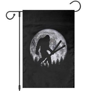 Funny Skiing Bigfoot Ski Winter Sport Moon Garden Flag TS11 Black Print Your Wear