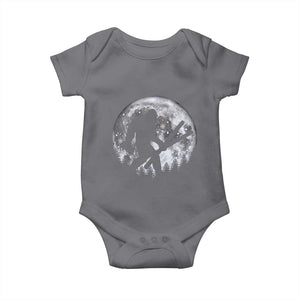Funny Skiing Bigfoot Ski Winter Sport Moon Baby Onesie TS11 Charcoal Print Your Wear