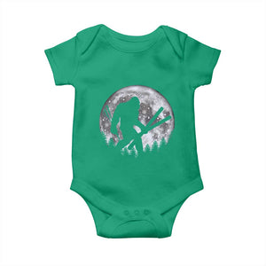 Funny Skiing Bigfoot Ski Winter Sport Moon Baby Onesie TS11 Irish Green Print Your Wear