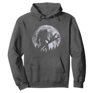 Funny Skiing Bigfoot Ski Winter Sport Moon Hoodie TS11 Dark Heather Print Your Wear