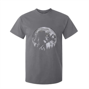 Funny Skiing Bigfoot Ski Winter Sport Moon T Shirt For Kid TS11 Charcoal Print Your Wear