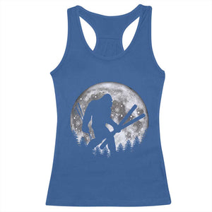 Funny Skiing Bigfoot Ski Winter Sport Moon Racerback Tank Top TS11 Royal Blue Print Your Wear