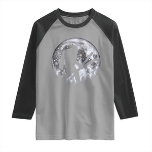 Funny Skiing Bigfoot Ski Winter Sport Moon Raglan Shirt TS11 Sport Gray Black Print Your Wear