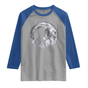 Funny Skiing Bigfoot Ski Winter Sport Moon Raglan Shirt TS11 Sport Gray Royal Print Your Wear