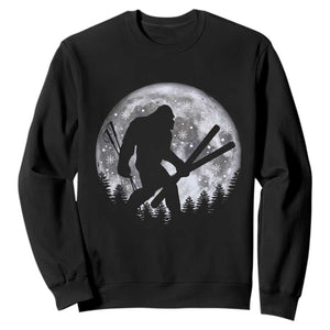 Funny Skiing Bigfoot Ski Winter Sport Moon Sweatshirt TS11 Black Print Your Wear
