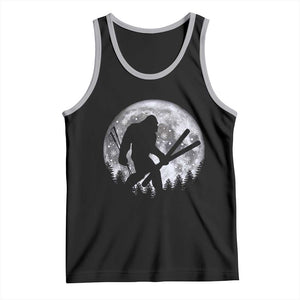 Funny Skiing Bigfoot Ski Winter Sport Moon Tank Top TS11 Black Athletic Heather Print Your Wear