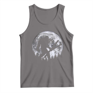 Funny Skiing Bigfoot Ski Winter Sport Moon Tank Top TS11 Deep Heather Print Your Wear
