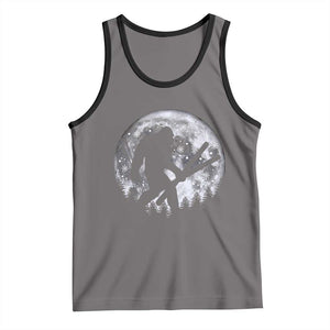 Funny Skiing Bigfoot Ski Winter Sport Moon Tank Top TS11 Deep Heather Black Print Your Wear