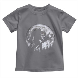Funny Skiing Bigfoot Ski Winter Sport Moon Toddler T Shirt TS11 Charcoal Print Your Wear