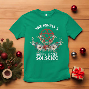 Have Yourself A Merry Little Solstice T Shirt Yule Pagan Christmas Pentagram TS11 Irish Green Print Your Wear