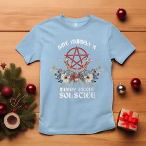 Have Yourself A Merry Little Solstice T Shirt Yule Pagan Christmas Pentagram TS11 Light Blue Print Your Wear