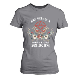 Have Yourself A Merry Little Solstice T Shirt For Women Yule Pagan Christmas Pentagram TS11 Charcoal Print Your Wear