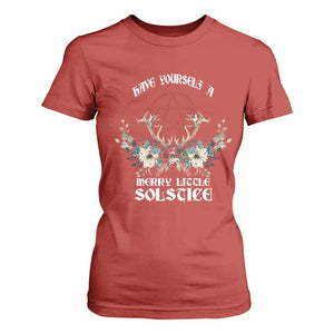 Have Yourself A Merry Little Solstice T Shirt For Women Yule Pagan Christmas Pentagram TS11 Red Print Your Wear