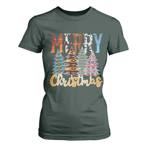 Merry Christmas Native American Xmas Tree T Shirt For Women TS11 Dark Forest Green Print Your Wear