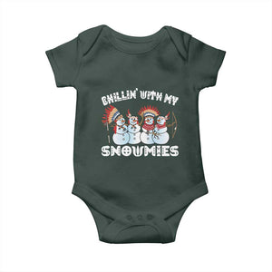 Funny Christmas Native American Baby Onesie Chillin' With My Snowmies Snowman Tribes TS11 Print Your Wear