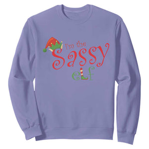 Funny Christmas Elf Sweatshirt I'm The Sassy Elf Family Matching TS11 Violet Print Your Wear