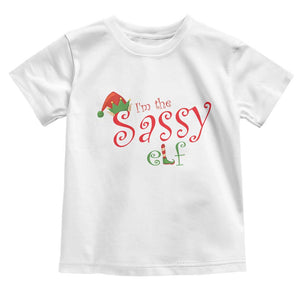 Funny Christmas Elf Toddler T Shirt I'm The Sassy Elf Family Matching TS11 White Print Your Wear