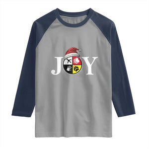 Christmas Native American Joy Medicine Wheel Santa Hat Raglan Shirt TS11 Sport Gray Navy Print Your Wear