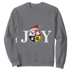 Christmas Native American Joy Medicine Wheel Santa Hat Sweatshirt TS11 Charcoal Print Your Wear