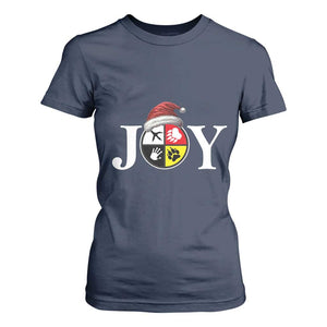 Christmas Native American Joy Medicine Wheel Santa Hat T Shirt For Women TS11 Navy Print Your Wear