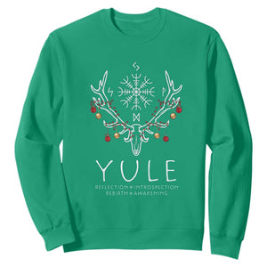 Yule Pagan Sweatshirt Reflection Introspection Rebirth Awakening Vegvsir Symbol TS11 Irish Green Print Your Wear