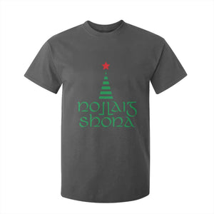 Funny Irish Gaelic Christmas Nollaig Shona T Shirt For Kid Xmas Tree TS11 Dark Heather Print Your Wear