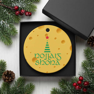 Funny Irish Gaelic Christmas Nollaig Shona Ceramic Ornament Xmas Tree TS11 1pc Yellow Cheese Print Your Wear