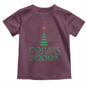 Funny Irish Gaelic Christmas Nollaig Shona Toddler T Shirt Xmas Tree TS11 Maroon Print Your Wear