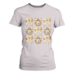 Coquette Happy New Year 2025 Gold Bow T Shirt For Women TS11 Ice Gray Print Your Wear