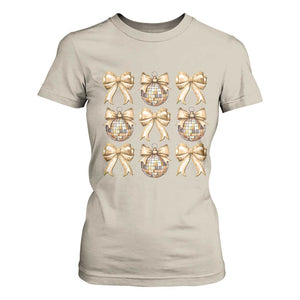Coquette Happy New Year 2025 Gold Bow T Shirt For Women TS11 Sand Print Your Wear