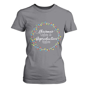 Funny Christmas Lights And Reproductive Rights T Shirt For Women Led Light TS11 Charcoal Print Your Wear