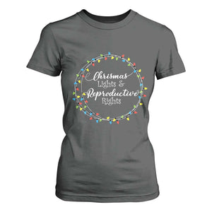 Funny Christmas Lights And Reproductive Rights T Shirt For Women Led Light TS11 Dark Heather Print Your Wear