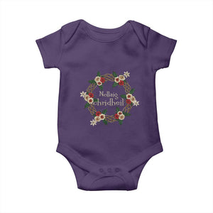 Scottish Celtic Christmas Nollaig Chridheil Baby Onesie Xmas Wreath TS11 Purple Print Your Wear