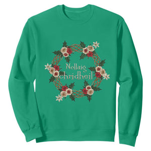 Scottish Celtic Christmas Nollaig Chridheil Sweatshirt Xmas Wreath TS11 Irish Green Print Your Wear