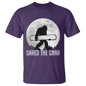 Funny Bigfoot Snowboarding T Shirt Shred The Gnar Moon Snowboard TS11 Purple Print Your Wear