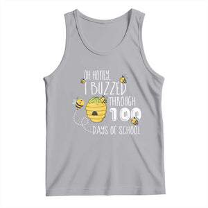 Funny 100th Day Of School Bee Tank Top Oh Honey I Buzzed Through 100 Days Of School TS11 Athletic Heather Print Your Wear