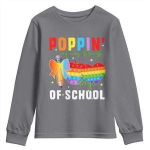 Funny Poppin' My Way Through 100 Day Youth Sweatshirt TS11 Charcoal Print Your Wear